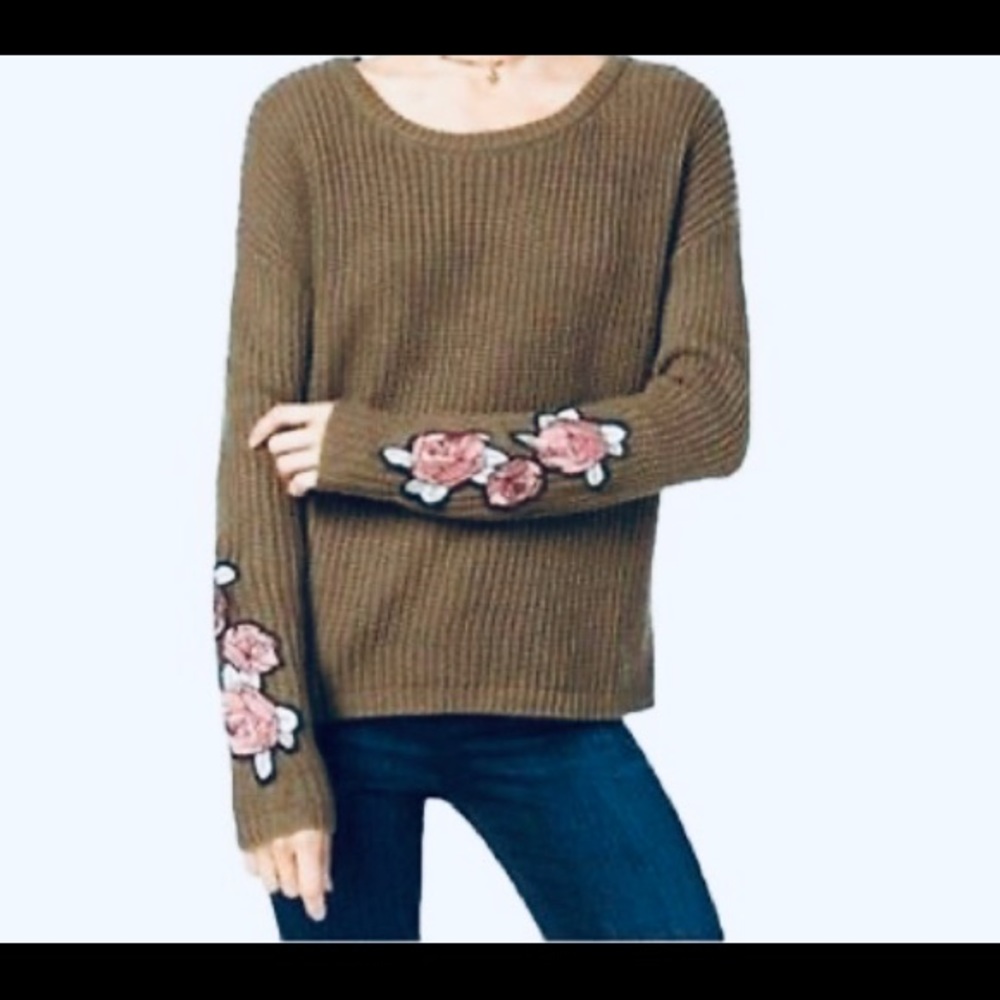 Crave Fame Almost Famous Olive Sweater